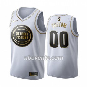 Camiseta Hombre Detroit Pistons Personalizadas 2019-20 Nike Blanco Golden Edition Swingman